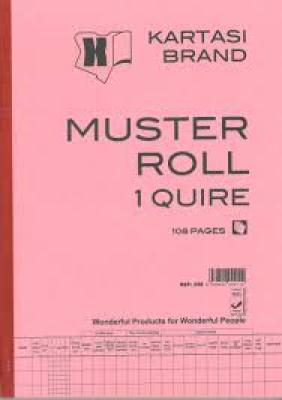 Muster Roll 1 Quire-Kartasi Brand